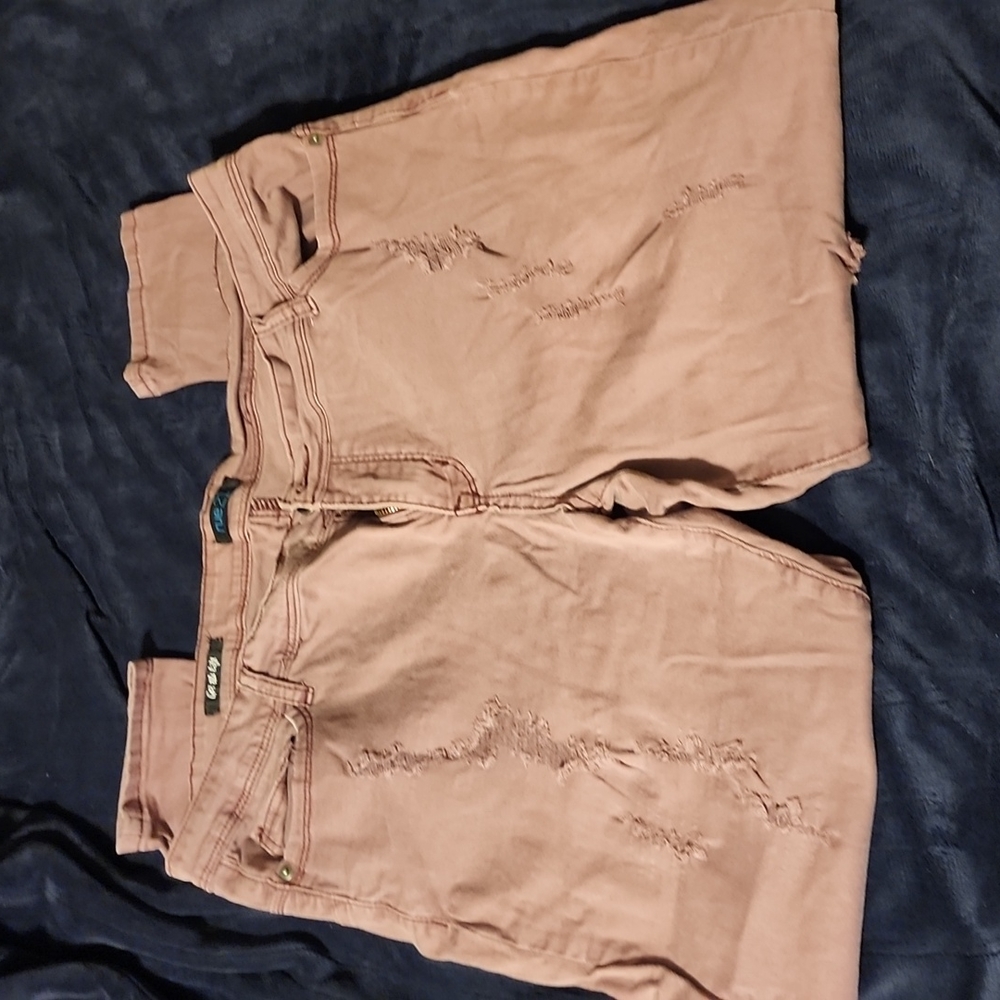 Distressed Dark Pink Jeans